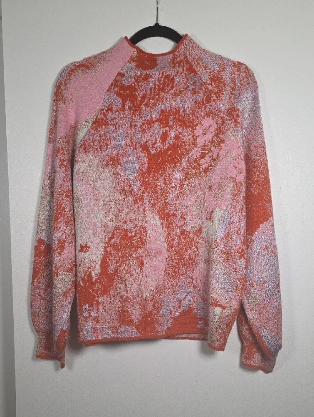 Anthropologie The Beatriz Mock-Neck Sweater: Lurex Edition – Orange Multi, S